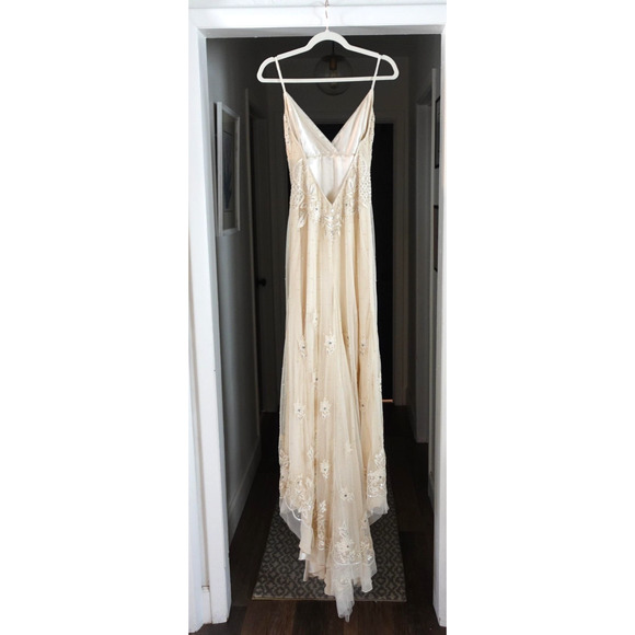 Collette Dinnigan Wedding Gown Small Ivory Beaded Sequin Bridal Dress Y2K VTG - Picture 2 of 16